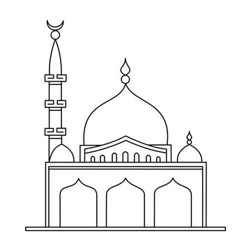 Divine Geometry Islamic Mosque Line Art Design