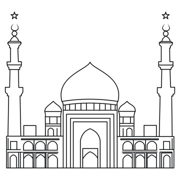 Divine Geometry Islamic Mosque Line Art Design