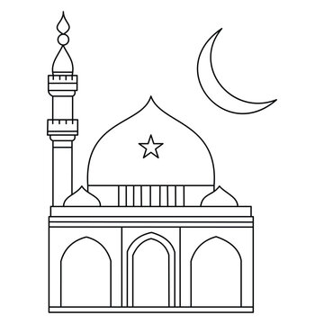 Divine Geometry Islamic Mosque Line Art Design