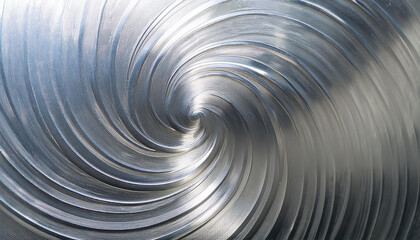 Wall Mural - detailed close up of a silver metal plate with a swirling spiral design the textured surface reflect