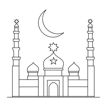 Divine Geometry Islamic Mosque Line Art Design