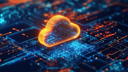 Poster - Cloud network and connection city