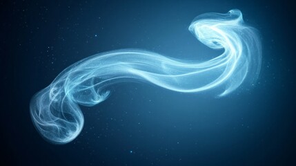 Poster - In the serene darkness of the universe, delicate blue wisps swirl and twist in a captivating display. This enchanting dance captivates the viewer, evoking a sense of wonder and beauty