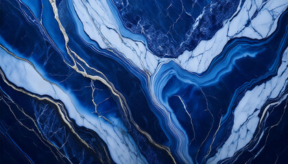 Wall Mural - abstract texture of dark blue marble with delicate white cracks and grain perfect for adding sophist