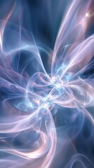 Poster - Flowing patterns of translucent light intertwine, creating a mesmerizing spectacle. Shades of soft blue and violet transform the ambiance into a dreamlike experience
