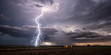 Electric Lightning Bolt in a Dark Stormy Sky