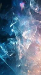 Poster - Swirling shapes of translucent hues blend in a mesmerizing display, capturing the essence of an otherworldly landscape, illuminated by soft, radiant glimmers