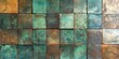 © pibi37.studio - Abstract texture of oxidized copper tiles with green and brown tones