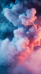 Poster - A captivating display of swirling clouds in shades of pink, blue, and violet fills the atmosphere, creating an ethereal presence that invites wonder and imagination