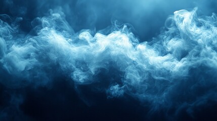 Poster - Tendrils of mist curl and swirl gracefully, filling the atmosphere with a mystical blue-gray hue. This captivating display evokes a sense of tranquility and wonder, inviting reflection