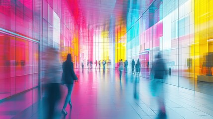 Poster - Vibrant Office Environment with Diverse Teams