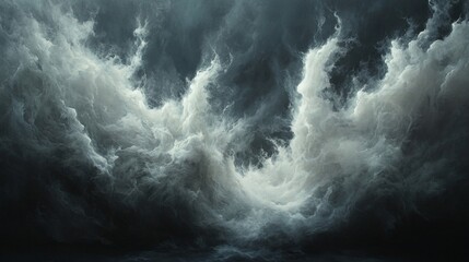 Aufkleber - Swirling clouds fill the sky with a dramatic interplay of dark tones and soft whites, creating an ethereal atmosphere that suggests an approaching storm. A moment that captivates