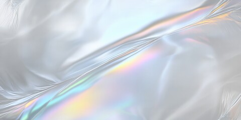 Wall Mural - Iridescent pattern with soft pastel rainbow hues on silky abstract surface
