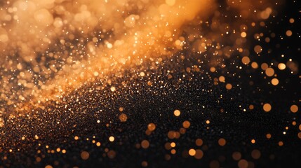 Aufkleber - Golden sparks swirl elegantly, creating a shimmering wave of light against a deep black backdrop. The interplay of brightness and shadow captivates the viewer’s imagination, evoking a sense of wonder
