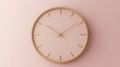 © AXYZ_STOCK - A large, round wall clock with a gold-plated frame, featuring delicate hour and minute hands with no numbers.