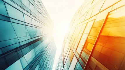 Poster - Modern Financial Building with Bright Lighting