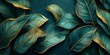 © Iuliia - Luxurious green leaves with golden edges creating elegant pattern