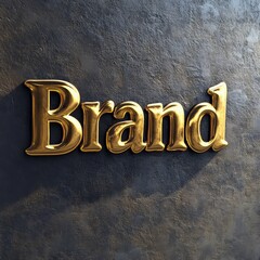 Aufkleber - Golden Brand: Luxury Typography on Dark Textured Background, Bold and Eye-Catching Branding Design