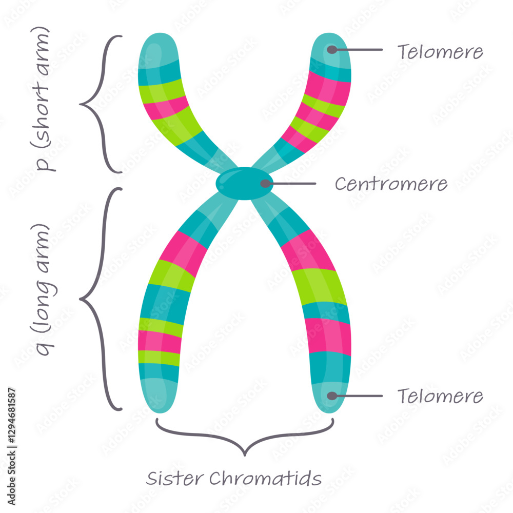 Diagram of autosome chromosome educational science graphic Stock Vector ...