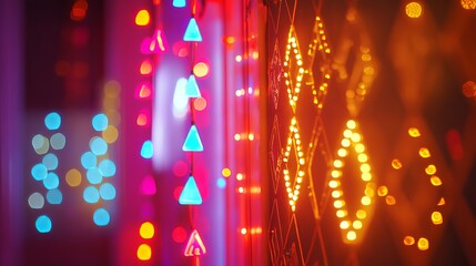 Poster - Abstract Colorful Bokeh Lights Background Festive Night Illumination Design Modern Bright Vivid Energy Trendy Vibrant Sparkling Glowing Holiday       
