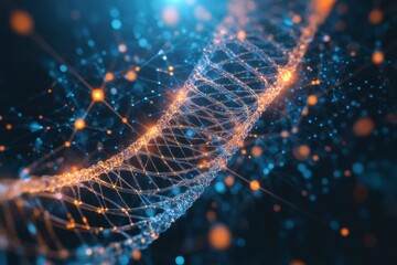 Poster - Conceptual visualization of a DNA double helix structure in a molecular environment