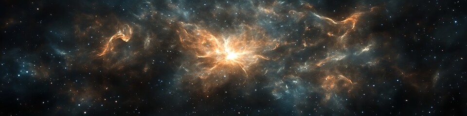 Poster - A dark, cosmic starfield with a large text area