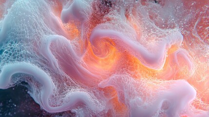 Poster - In a captivating formation, vibrant hues blend and swirl, forming a mesmerizing display that evokes the essence of a mystical universe. The soft, flowing shapes invite imagination