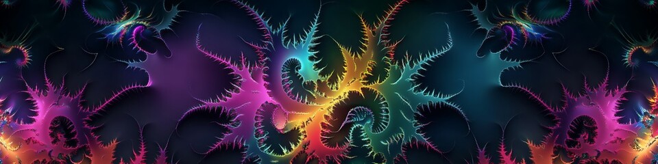 Poster - A dynamic, abstract fractal pattern with a smooth area for text