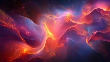 Poster - Swirling hues of purple, orange, and pink intertwine across a stellar backdrop, evoking a sense of wonder and serenity