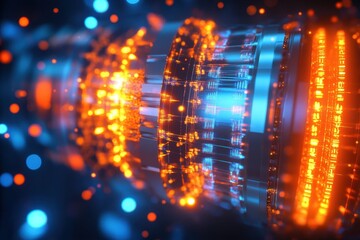 Poster - Illuminated circuit design with vibrant colors representing advanced technology