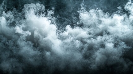 Poster - Wisps of smoky clouds drift gracefully against a dark backdrop, evoking a sense of mystery and tranquility. The soft textures create an enchanting atmosphere, inviting wonder
