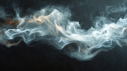 Poster - Delicate tendrils of smoke weave through the air, forming ethereal patterns that shift and change. The dark background enhances the beauty of the fleeting shapes, captivating the viewer
