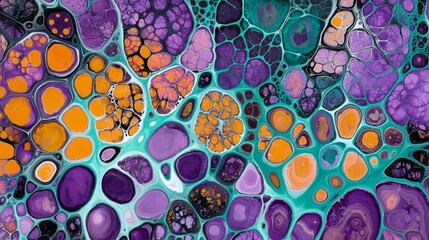 Poster - An abstract painting bursting with colors. A watercolor backdrop with waves and water motifs
