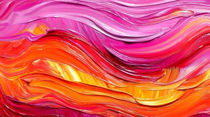 Poster - An abstract painting bursting with rainbow-bright colors. Painted with watercolors on canvas, this modern design illustration incorporates both oil and acrylic elements
