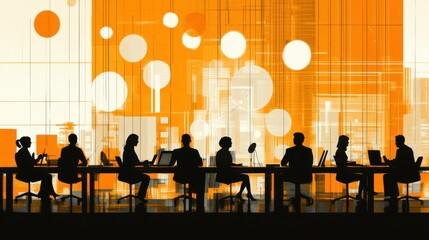 Poster - Engaging Discussion in Modern Urban Office Setting