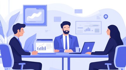 Poster - Professional Collaboration in a Modern Office Setting