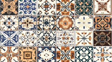  Colorful decorative patterned ceramic tiles