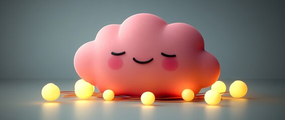 Poster - an intricate 3d depiction of a pink neural network with luminous connections, highlighting artificia
