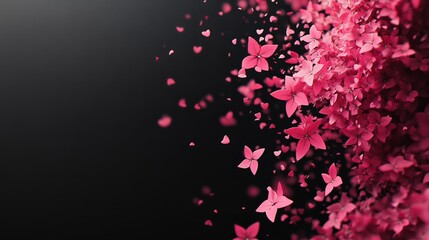 Wall Mural - a detailed 8k image of a night sky, featuring an abstract design of blinking pink stars against a da