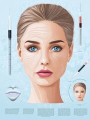 Aufkleber - Exploring skin aging and the effects of Botox in wrinkle reduction and rejuvenation. Generative AI