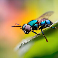 fly, insect, macro, nature, leaf, bug, animal, green, close-up, wing, closeup, wildlife, detail, sma