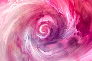 Poster - A swirling abstract painting with shades of pink and white, A psychedelic swirl of pink and white colors blending together