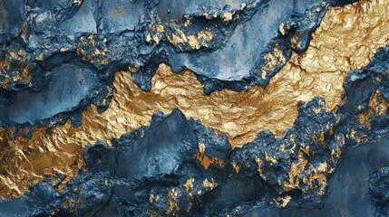 Poster - A vivid display of gold paint gleams on a textured concrete wall, merging luxurious hues with raw surface details. This artistic composition captures light beautifully, inviting admiration