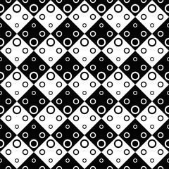 Poster - Seamless ring pattern background - abstract black and white vector graphic design