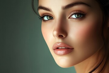 Poster - Elegant fashion portrait showcasing modern beauty with artistic lighting and youthful features. Generative AI