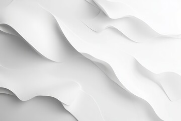 Poster - Abstract White Paper Waves Elegant Soft Curves Background Texture Design Modern Minimalist Style Smooth Surface Graphic Illustration Digital Art      