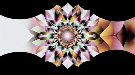 Aufkleber - Vibrant flower mandala art abstract space digital design colorful environment artistic viewpoint