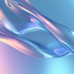 Poster - Abstract Fluid: Iridescent Waves of Light and Color, a Modern Aesthetic with Gentle Gradient