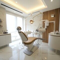 Aufkleber - Modern Dental Clinic Interior with Elegant Equipment and a Relaxing Ambiance 
