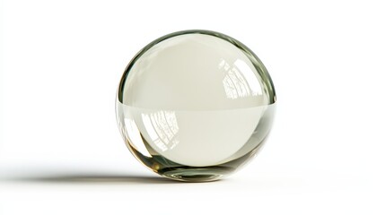 Aufkleber - Glass sphere on white background with reflections and shadows captured in a photo